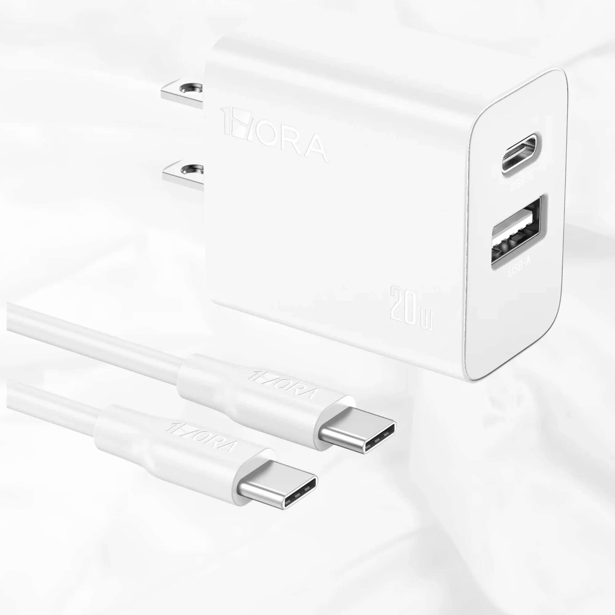 Cargador Rápido de 2 Puertos y 20 W de 1Hora