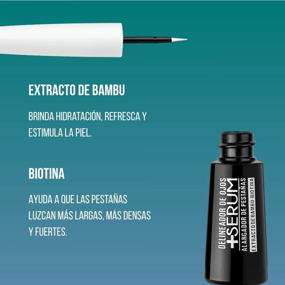Delineador líquido + serum con bambú y biotina