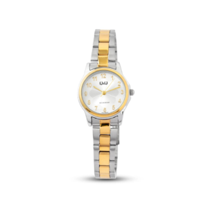 RELOJ Q&Q MUJER PLATEADO DORADO