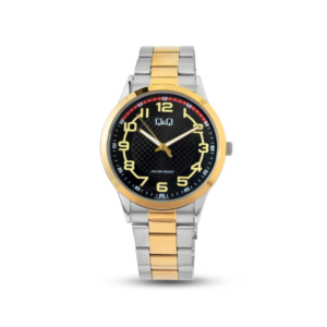 RELOJ Q&Q HOMBRE PLATEADO DORADO